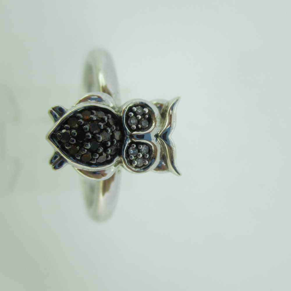 Sterling Silver Horned Owl Ring Size 6.75 - image 1