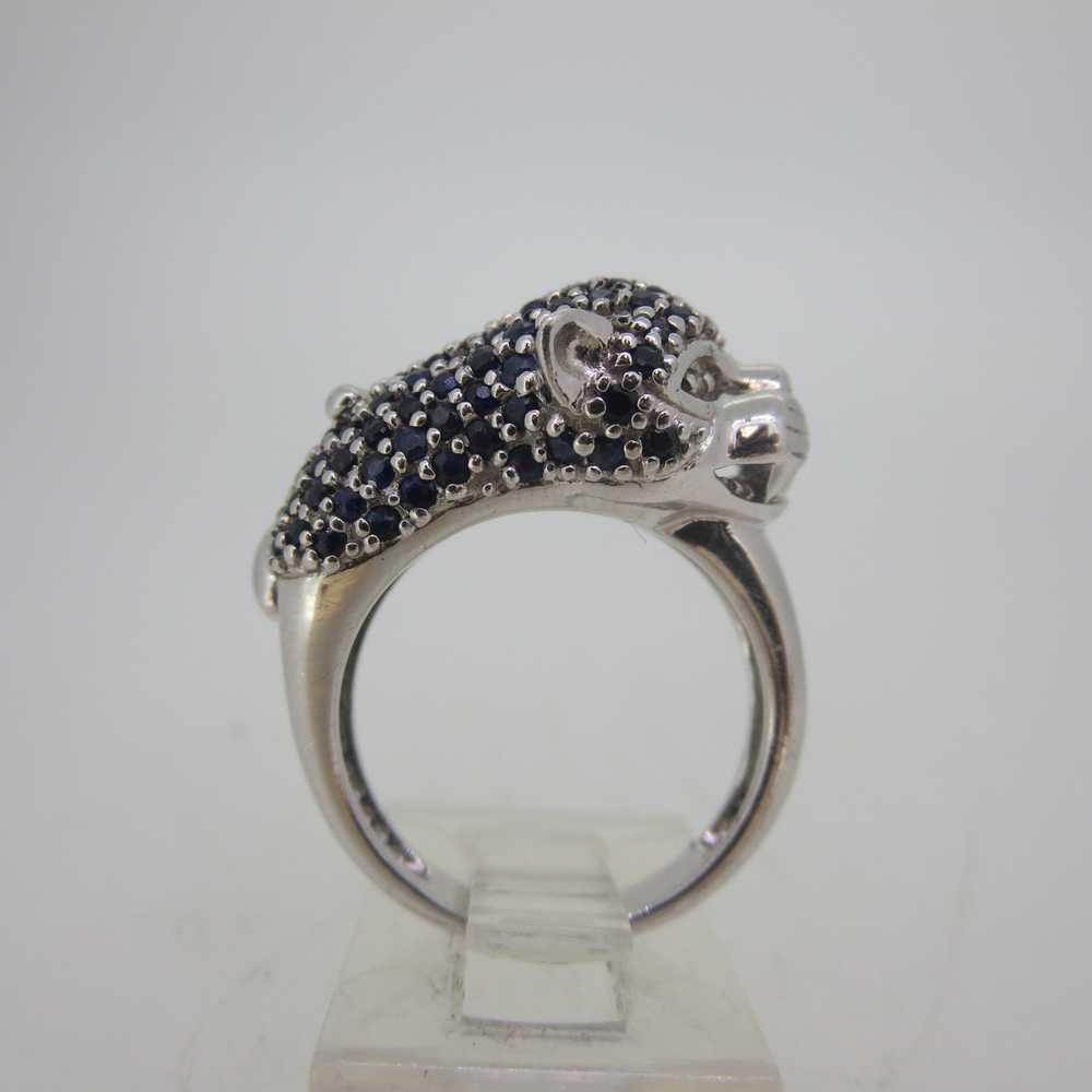 Sterling Silver Panther Head Ring Size 7 - image 2