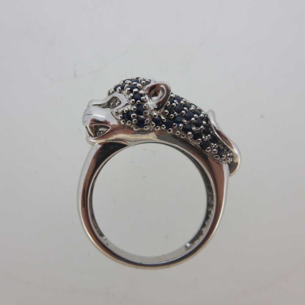 Sterling Silver Panther Head Ring Size 7 - image 5