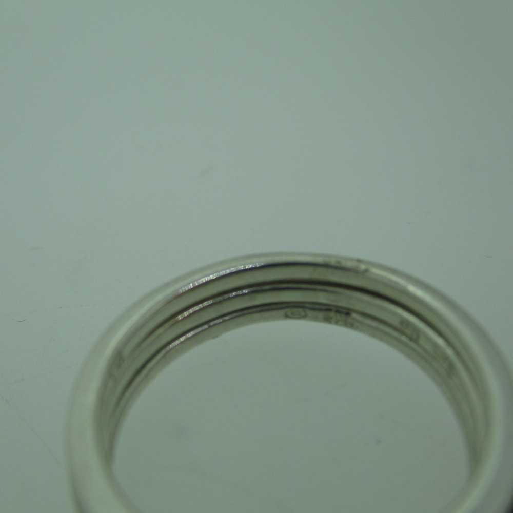 Sterling Silver Stack Ring with Three Stars Size 8 - image 2