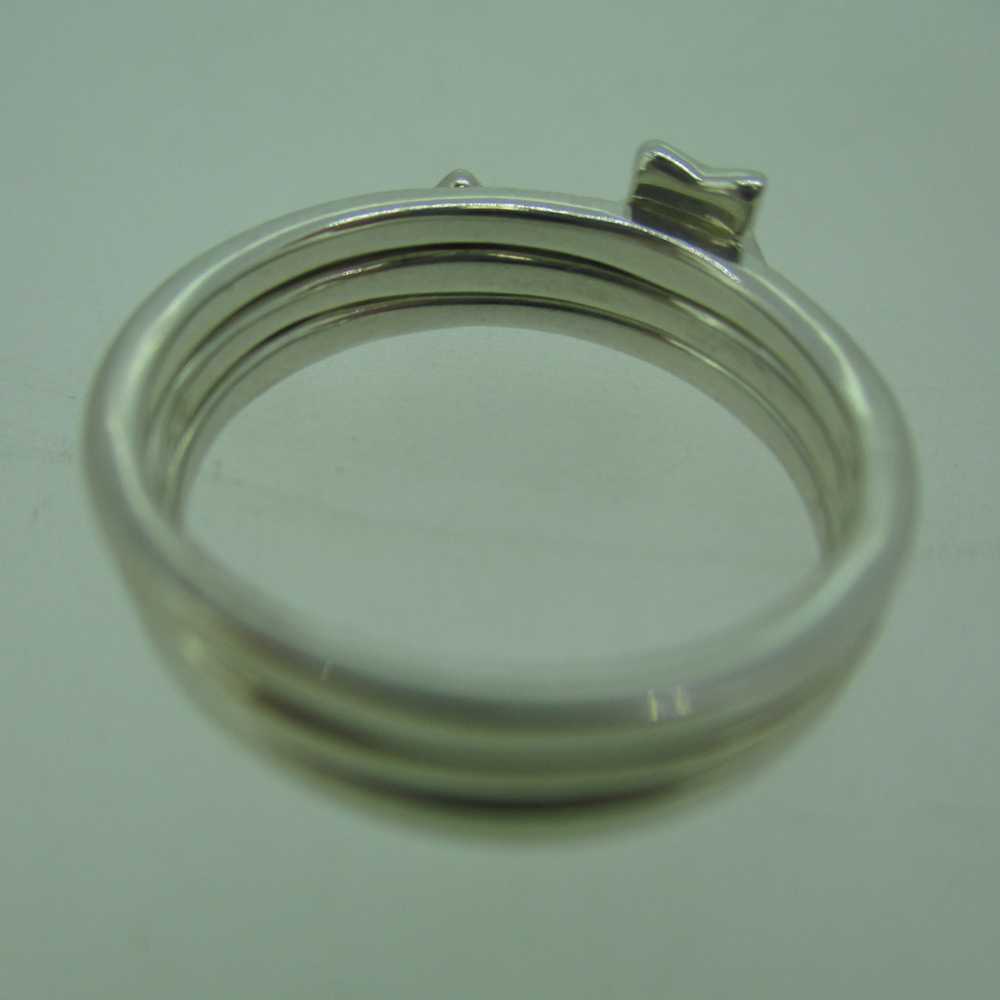 Sterling Silver Stack Ring with Three Stars Size 8 - image 3