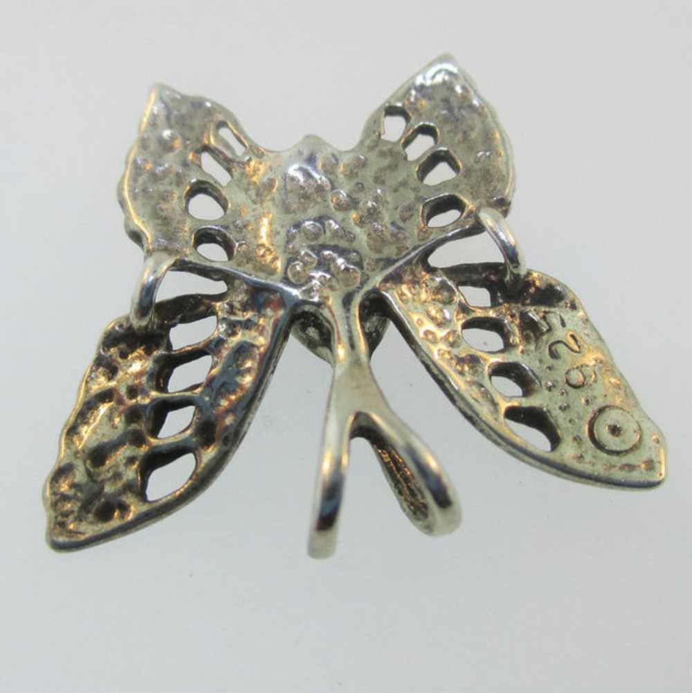 Sterling Silver Purple Stone Butterfly Pendant - image 3