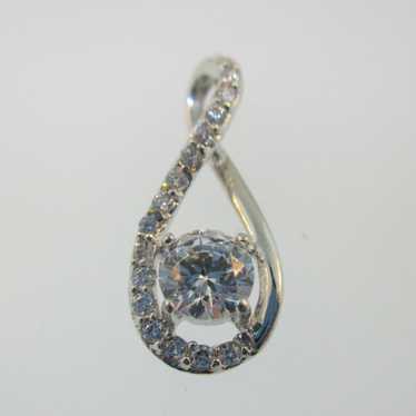 Sterling Silver CH Teardrop Twist Round Cut CZ Pe… - image 1