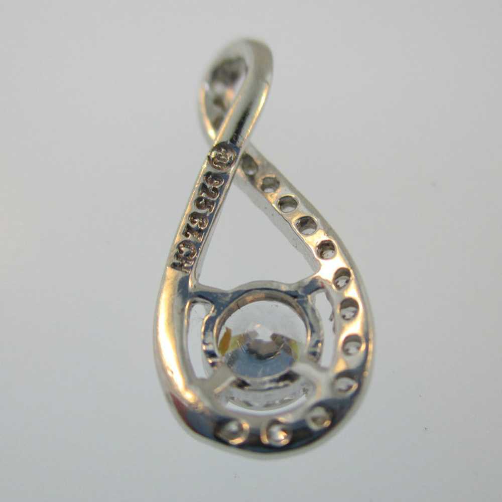 Sterling Silver CH Teardrop Twist Round Cut CZ Pe… - image 4