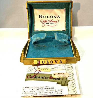 Antique Bulova Fifth Ave New York Gold and Turquo… - image 1