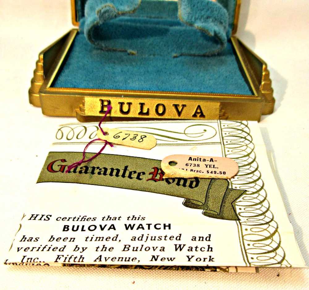 Antique Bulova Fifth Ave New York Gold and Turquo… - image 2