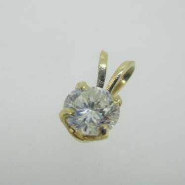 14K Yellow Gold Solitaire Diamond Approx .45ct Pe… - image 1