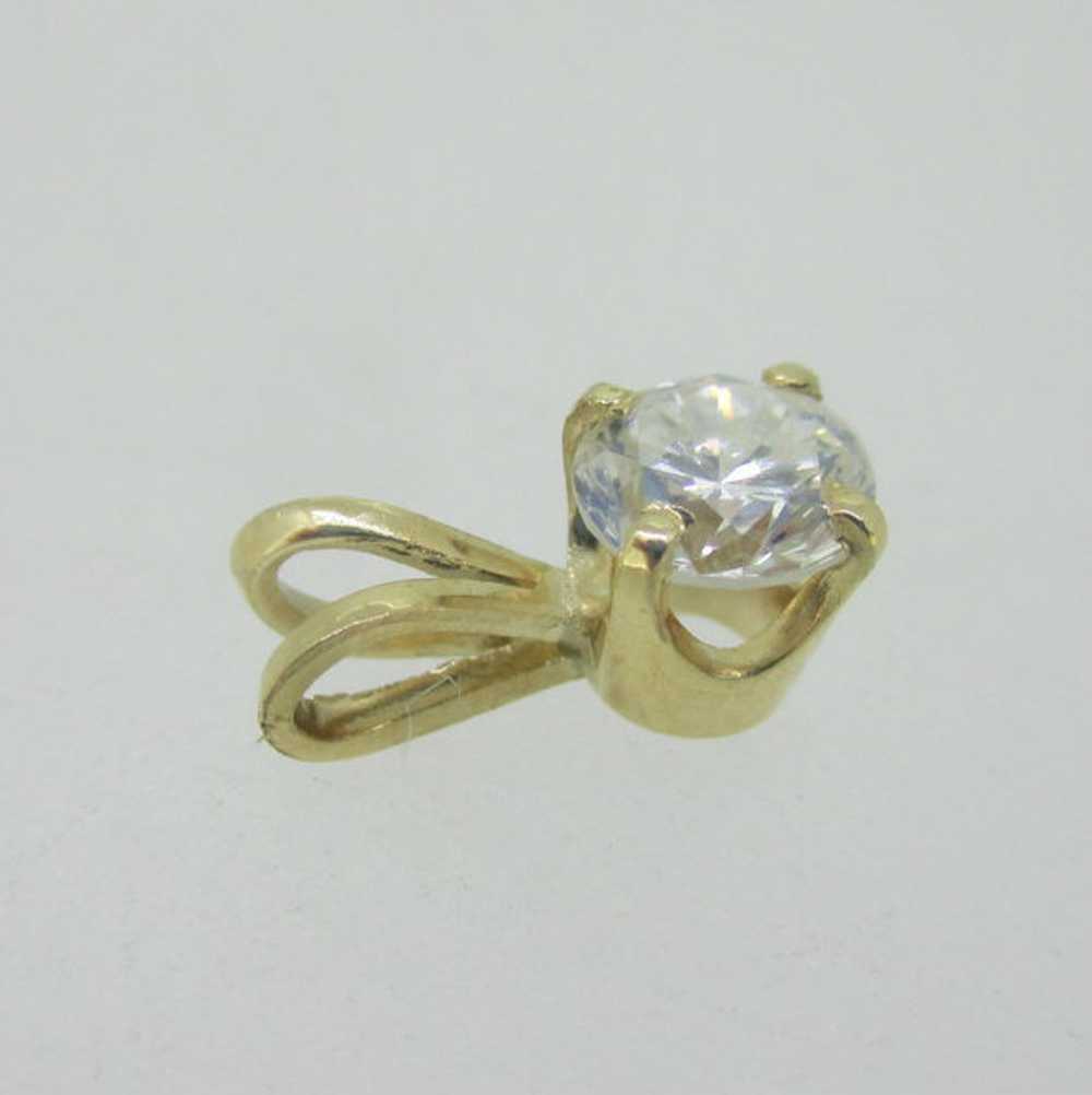 14K Yellow Gold Solitaire Diamond Approx .45ct Pe… - image 4