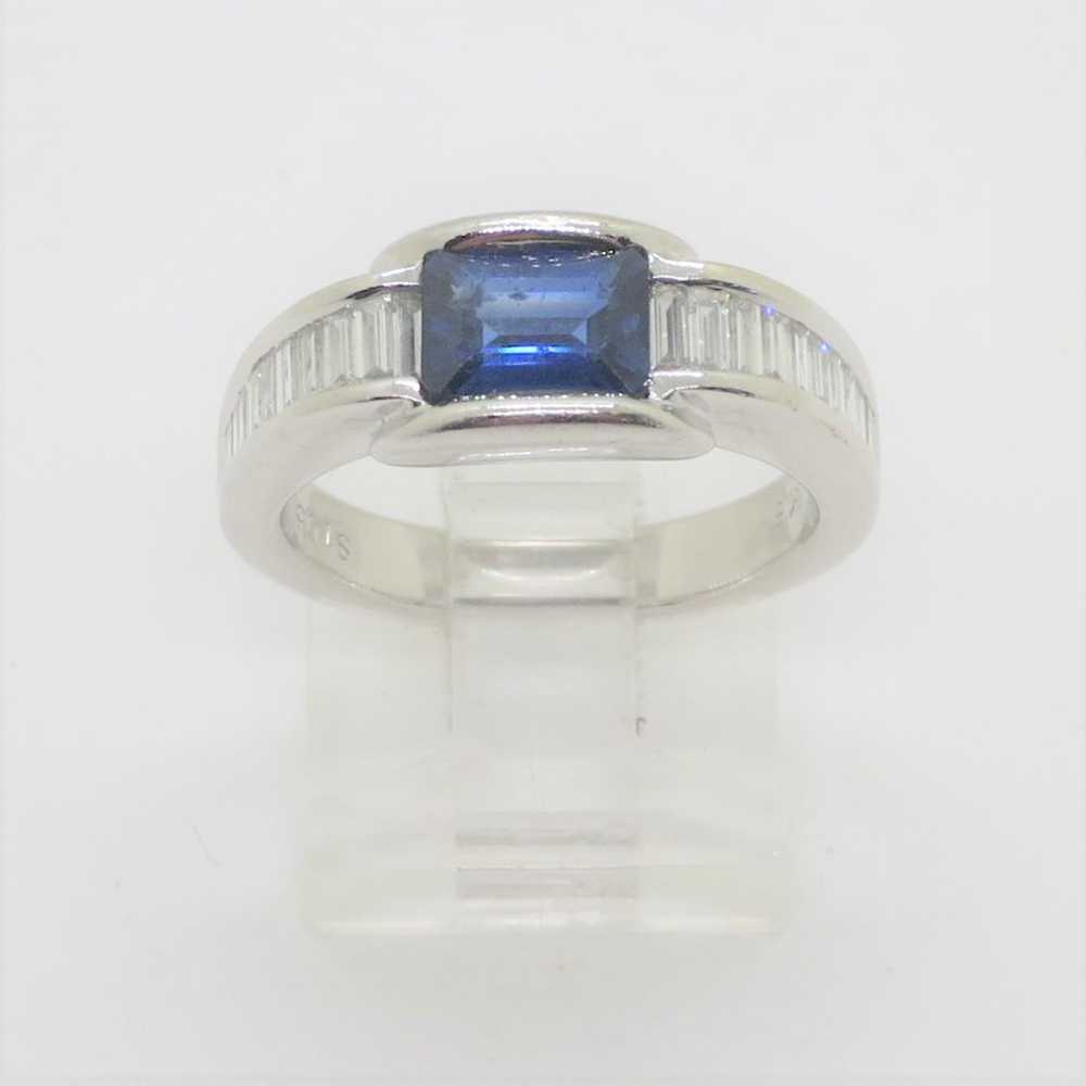 18k W Gold Spark 1.05ct Sapphire & Approx 1.0ctTW… - image 2