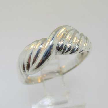 Sterling Silver Marsala Diagonal Ridged Ring Size… - image 1