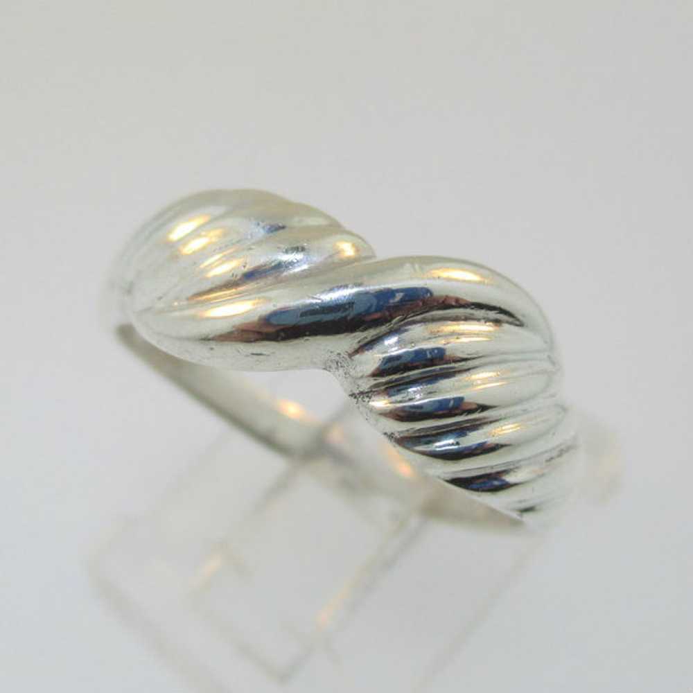 Sterling Silver Marsala Diagonal Ridged Ring Size… - image 4