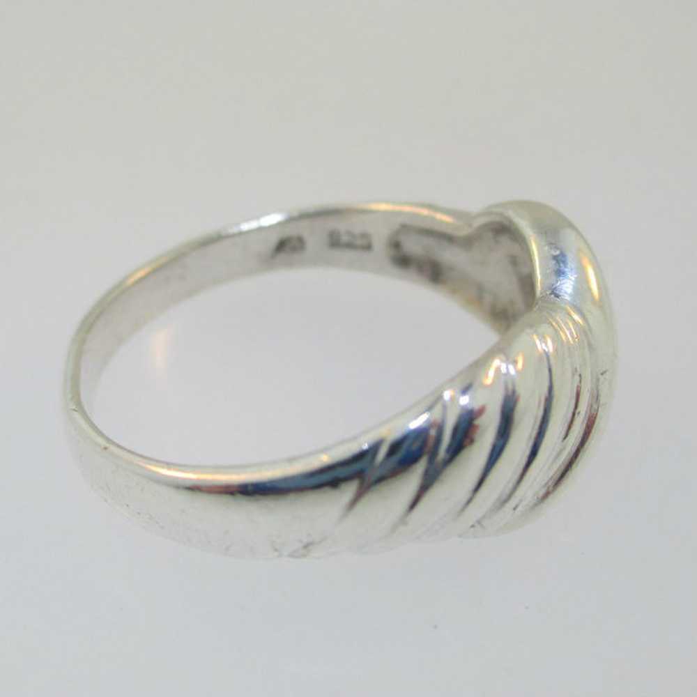 Sterling Silver Marsala Diagonal Ridged Ring Size… - image 5