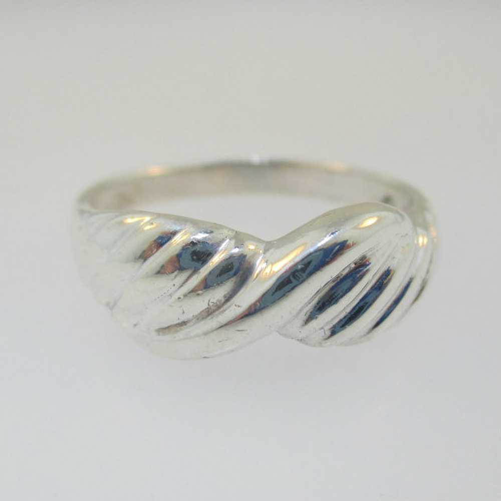 Sterling Silver Marsala Diagonal Ridged Ring Size… - image 6