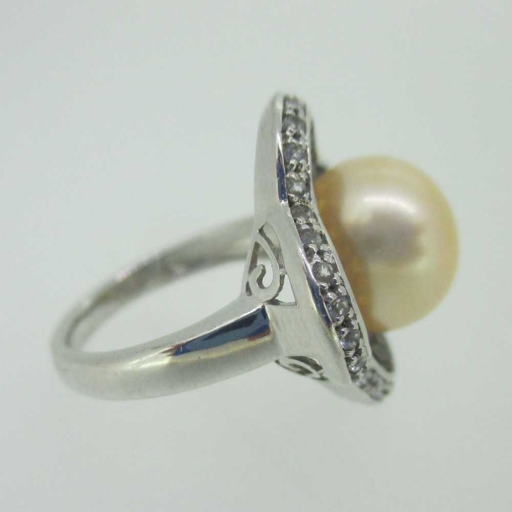 Sterling Silver Honora Citrine Peach Pearl CZ Hal… - image 4