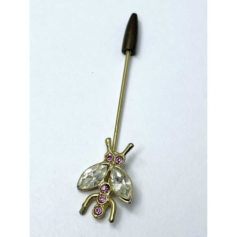 Vintage Vintage Rhinestone Bug Insect Stick Pin - Gem