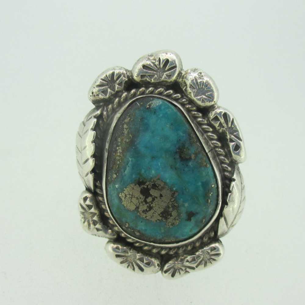 Sterling Silver Southwest Turquoise with Pyrite R… - image 3