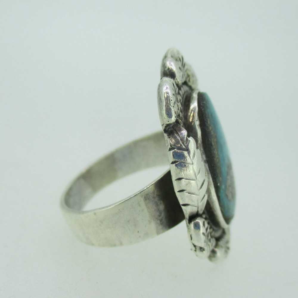 Sterling Silver Southwest Turquoise with Pyrite R… - image 5