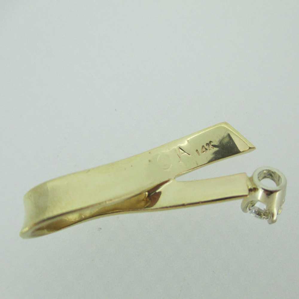 14k Yellow Gold Ribbon Pendant with Approx .40ct … - image 6