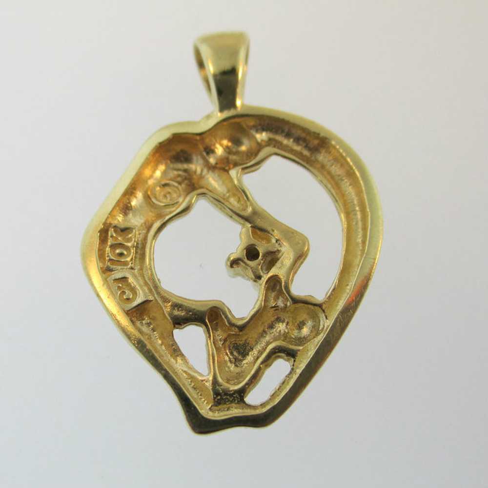 10k Yellow Gold Diamond Accented Mother and Child… - image 3