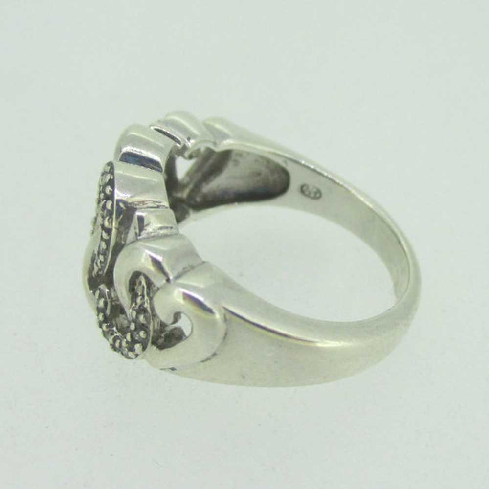 Sterling Silver Interlocking Diamond Hearts Ring … - image 4