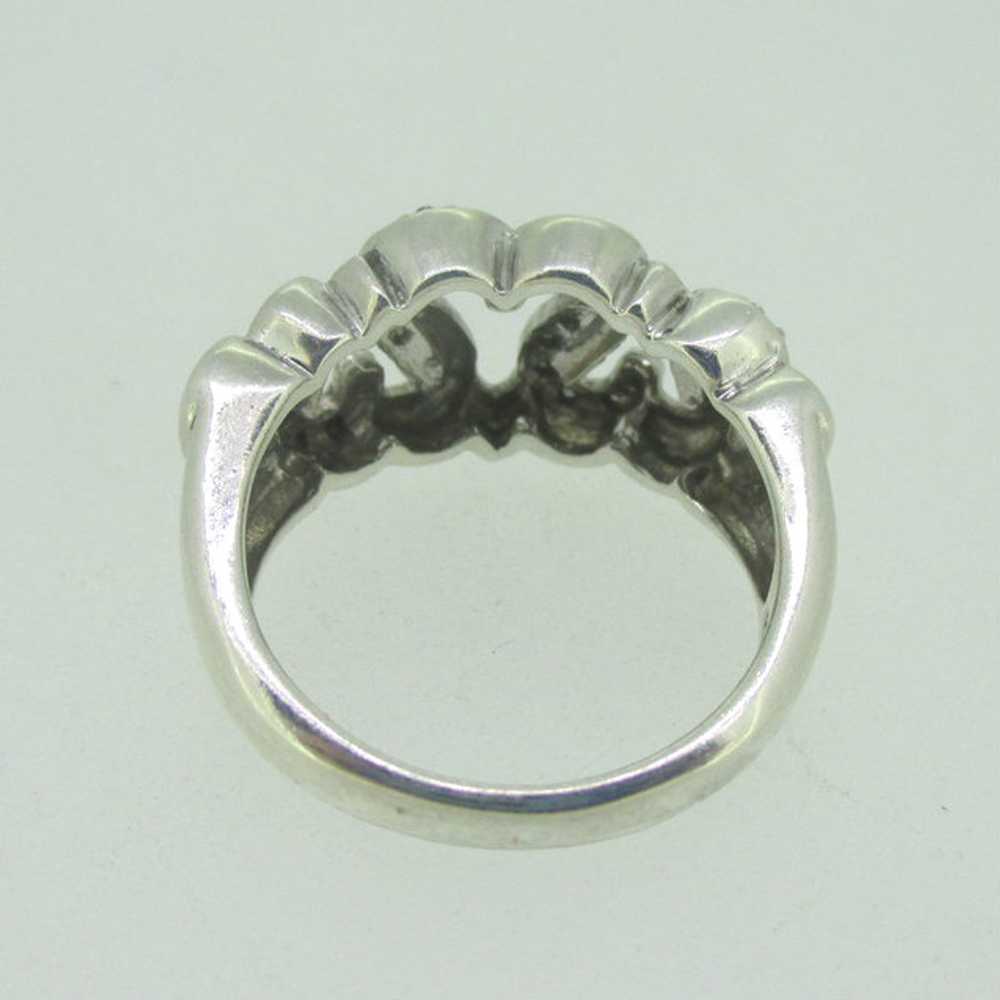 Sterling Silver Interlocking Diamond Hearts Ring … - image 6