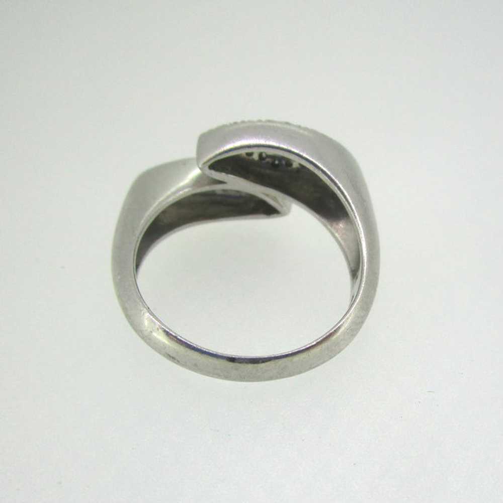 Sterling Silver Diamond Over Lap Ring Size 8 1/4 - image 6