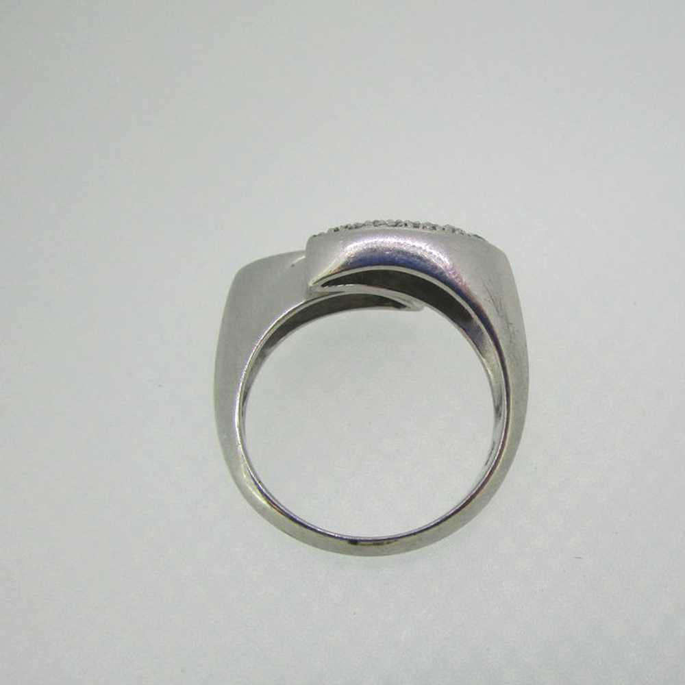 Sterling Silver Diamond Over Lap Ring Size 8 1/4 - image 8