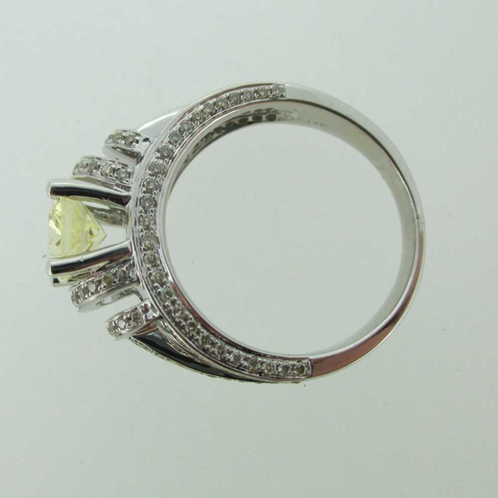 14k White Gold 1.58ct Yellow Sapphire Ring with .… - image 7