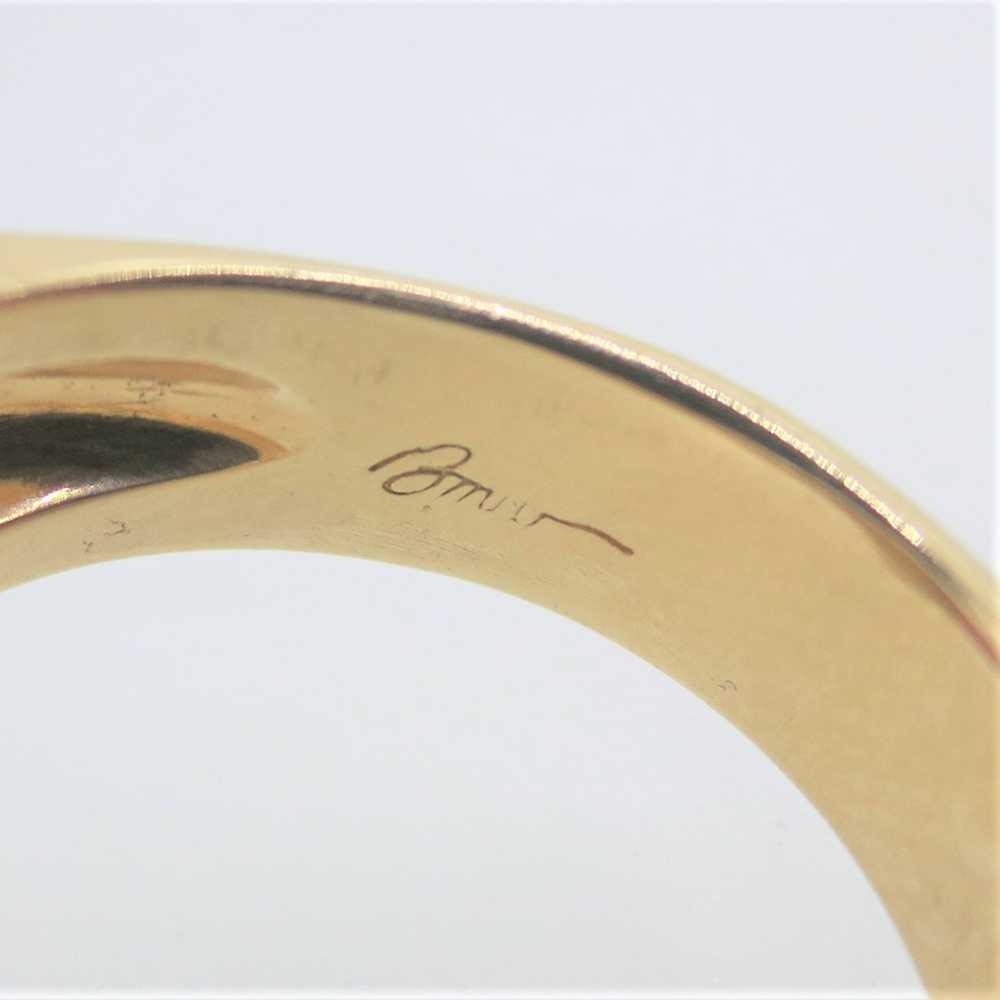 14k Yellow Gold Designer Signed Rhodolite Garnet … - image 7