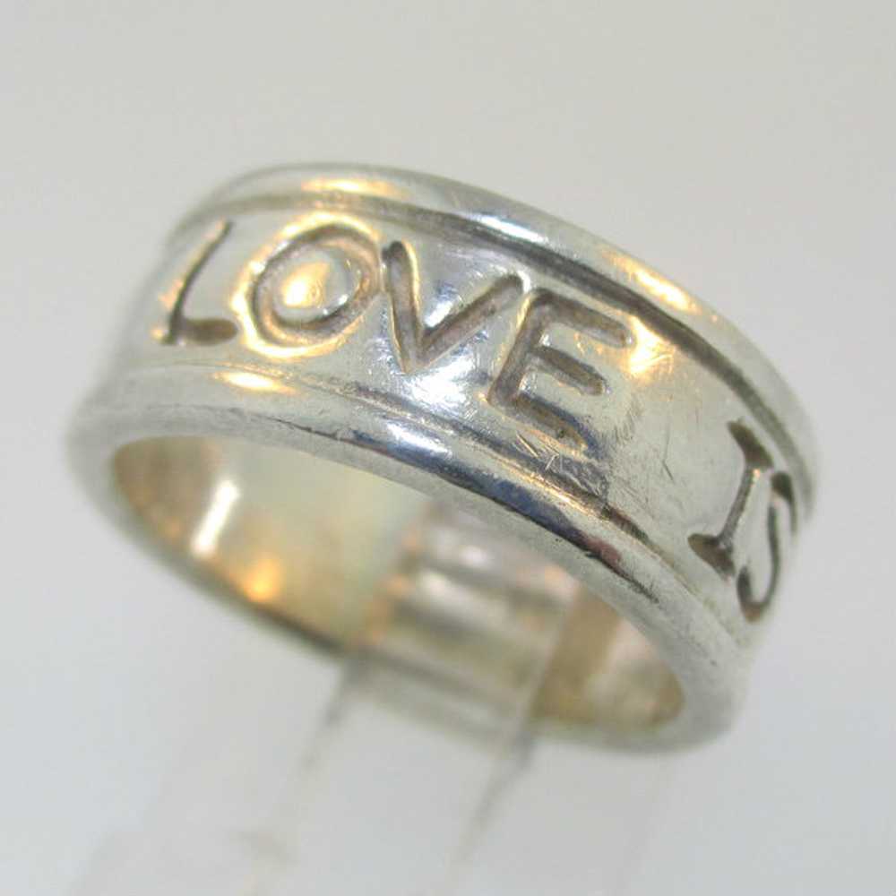 Sterling Silver Love Is In My Heart Ring Band Siz… - image 1