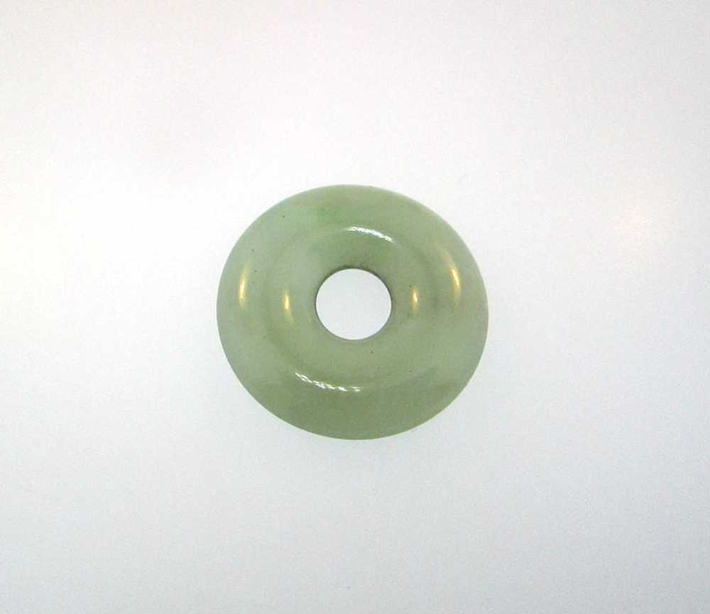 Chinese Round Light Green Jade Carved Loop Ring C… - image 2