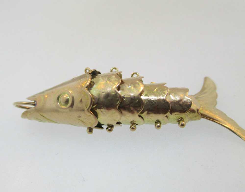 14k Yellow Gold Movable Koi Fish Pendant or Charm… - image 1