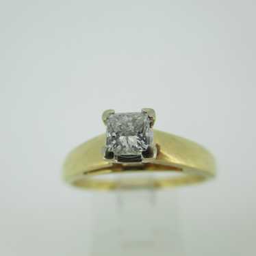 14k Yellow Gold Approx .40ct Princess Cut Solitai… - image 1