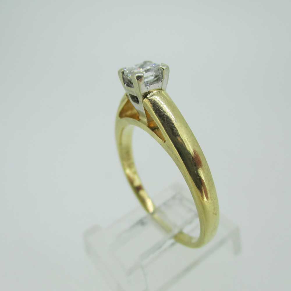 14k Yellow Gold Approx .40ct Princess Cut Solitai… - image 2