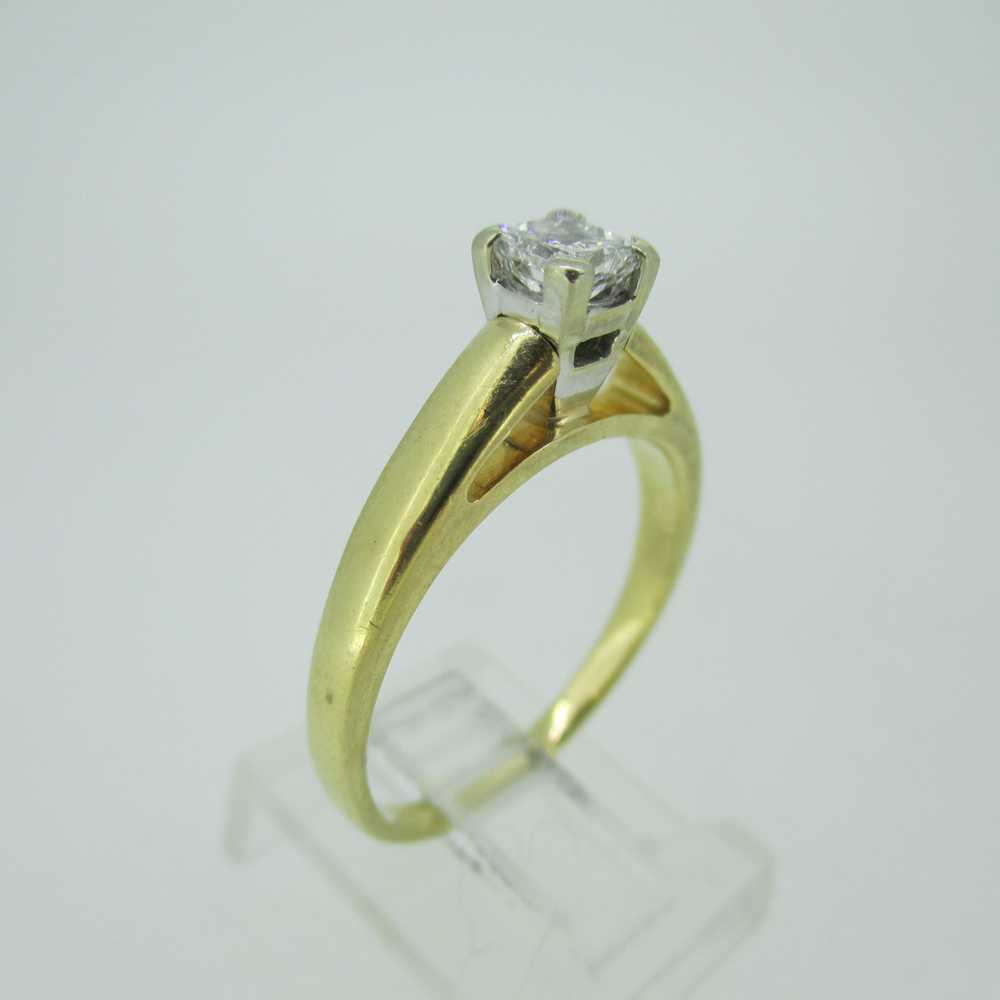 14k Yellow Gold Approx .40ct Princess Cut Solitai… - image 4