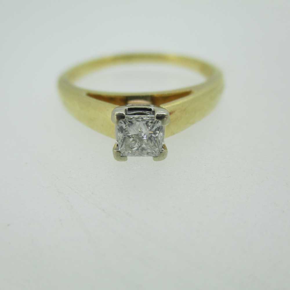 14k Yellow Gold Approx .40ct Princess Cut Solitai… - image 5