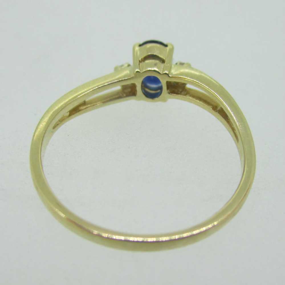 14K Yellow Gold Sapphire Diamond Accent Ring Size… - image 6