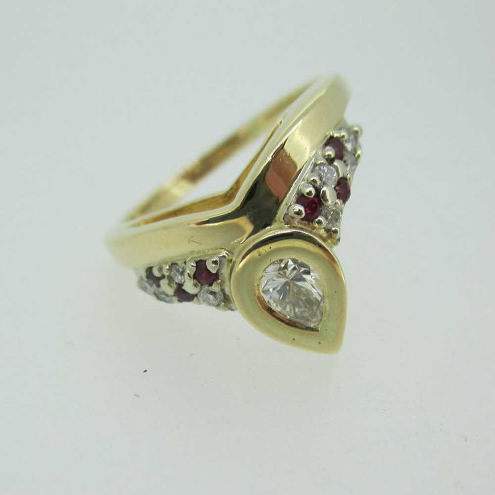 14k Yellow Gold Approx .40ct Pear Shape Diamond R… - image 2