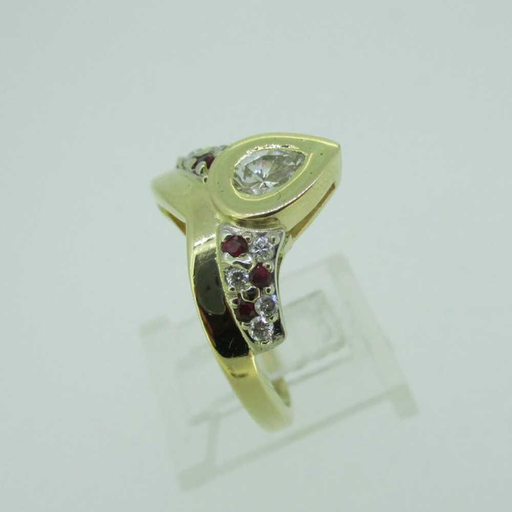 14k Yellow Gold Approx .40ct Pear Shape Diamond R… - image 7