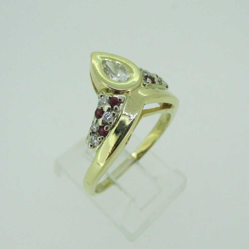 14k Yellow Gold Approx .40ct Pear Shape Diamond R… - image 8