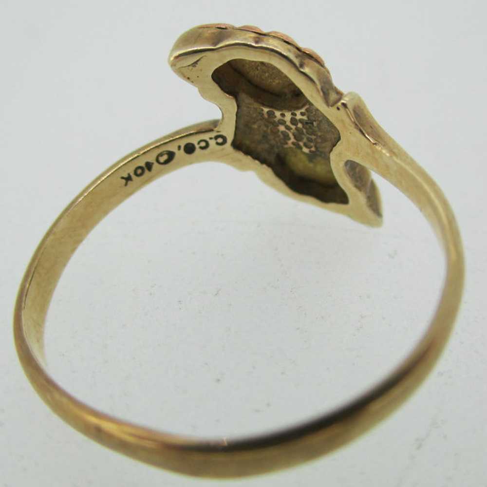 10k Coleman Co Black Hills Gold Leaf Design Ring … - image 2