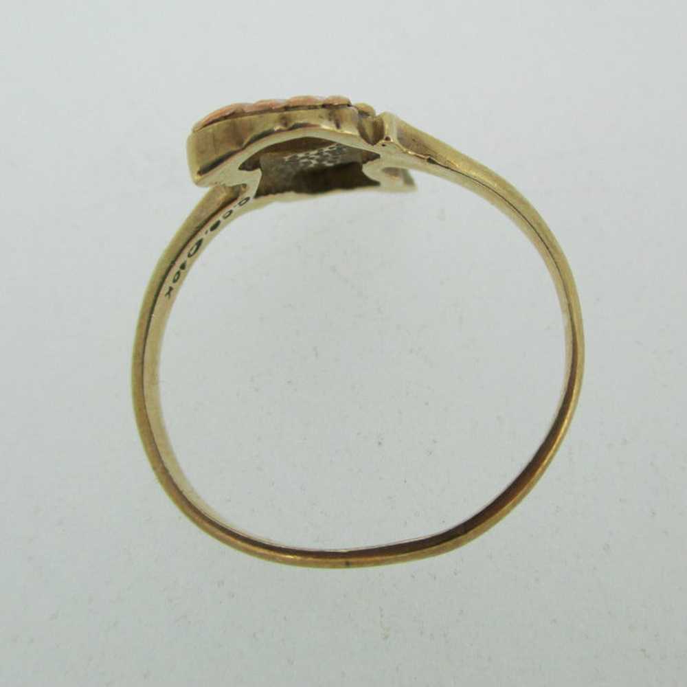 10k Coleman Co Black Hills Gold Leaf Design Ring … - image 3