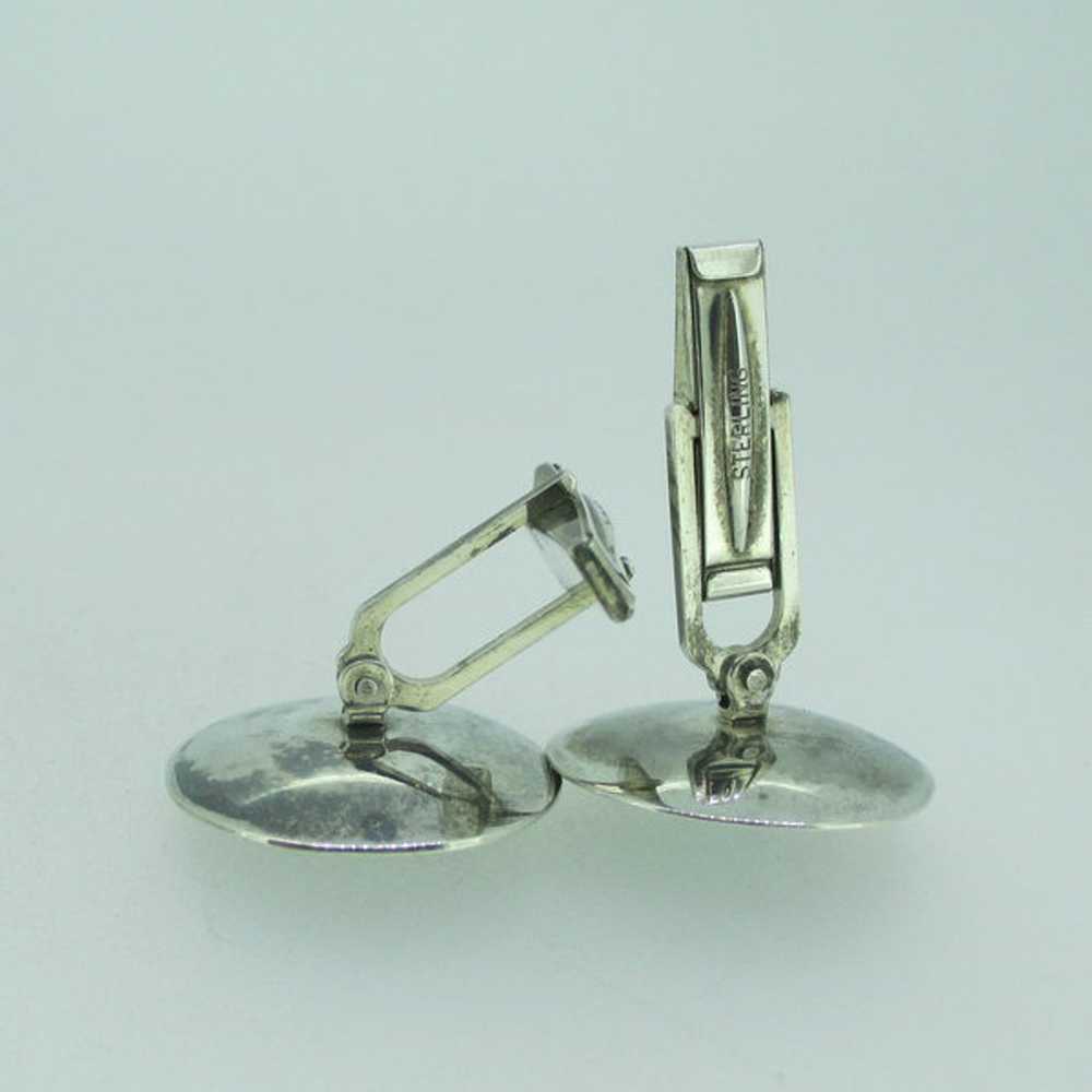 Hammered Sterling Silver Cuff Links with Green Py… - image 7