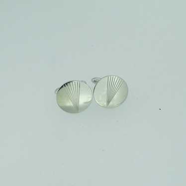 Sterling Silver Swank Round Cuff Links - image 1