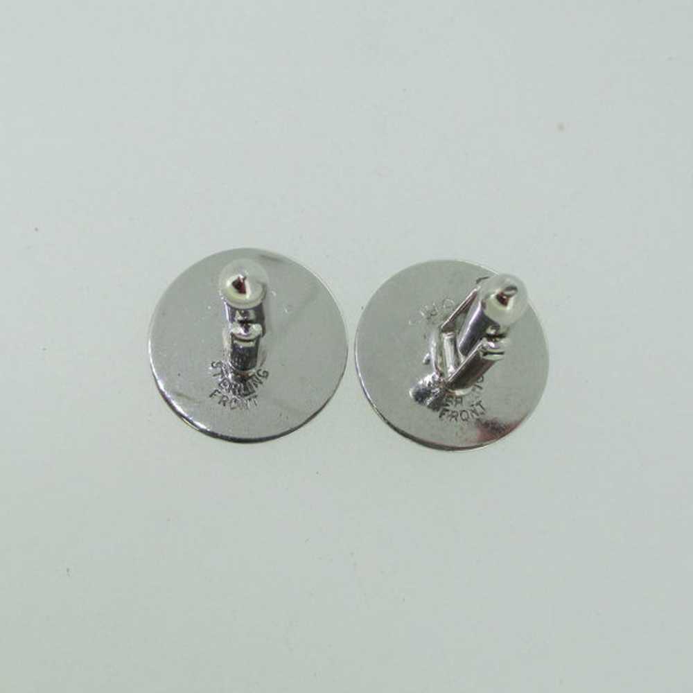 Sterling Silver Swank Round Cuff Links - image 2