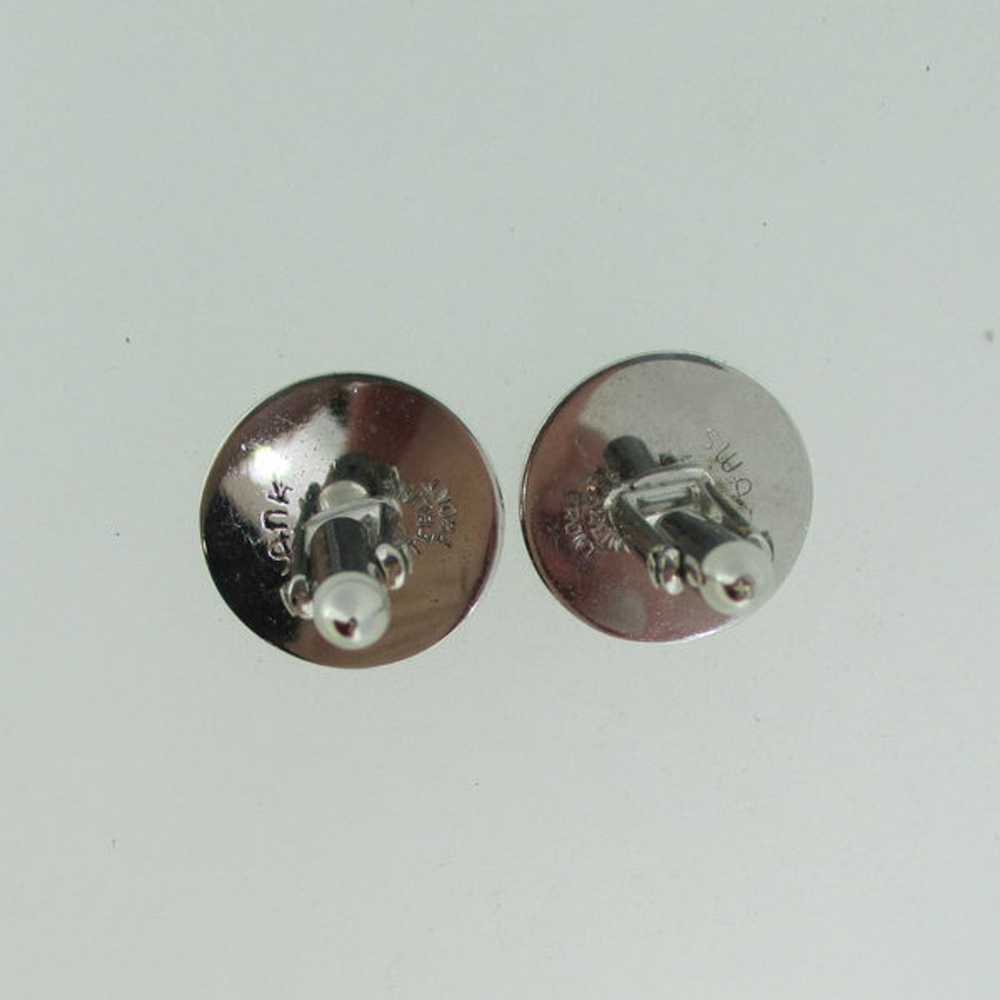 Sterling Silver Swank Round Cuff Links - image 3