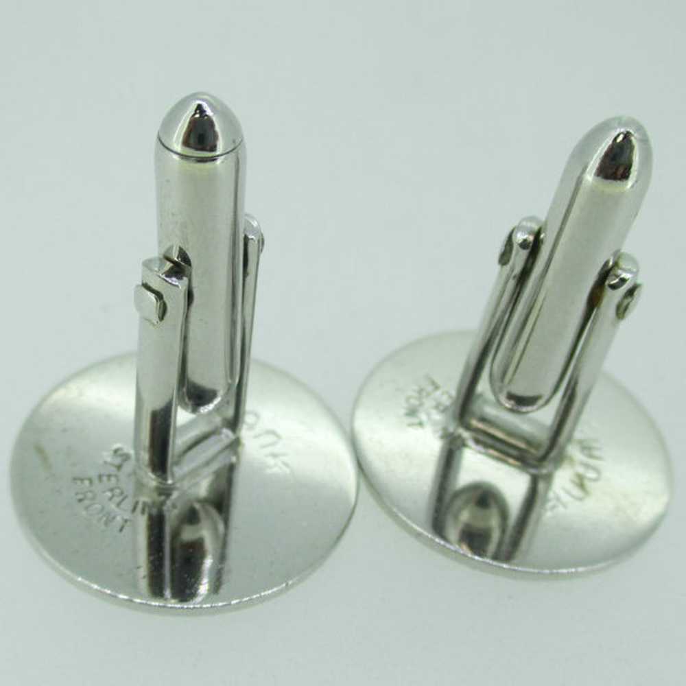 Sterling Silver Swank Round Cuff Links - image 5