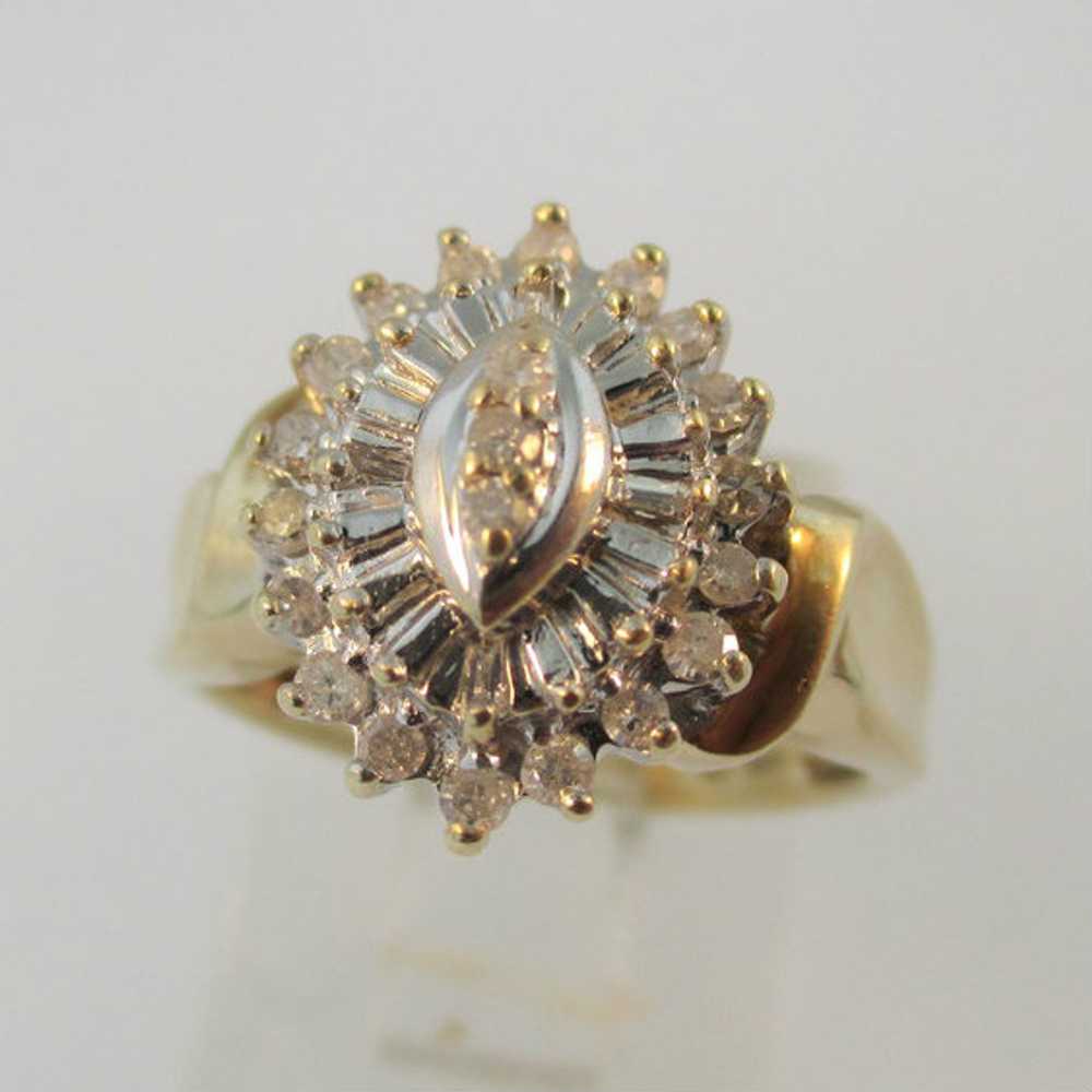 10k Yellow Gold Approx .25ct TW Diamond Fashion R… - image 1