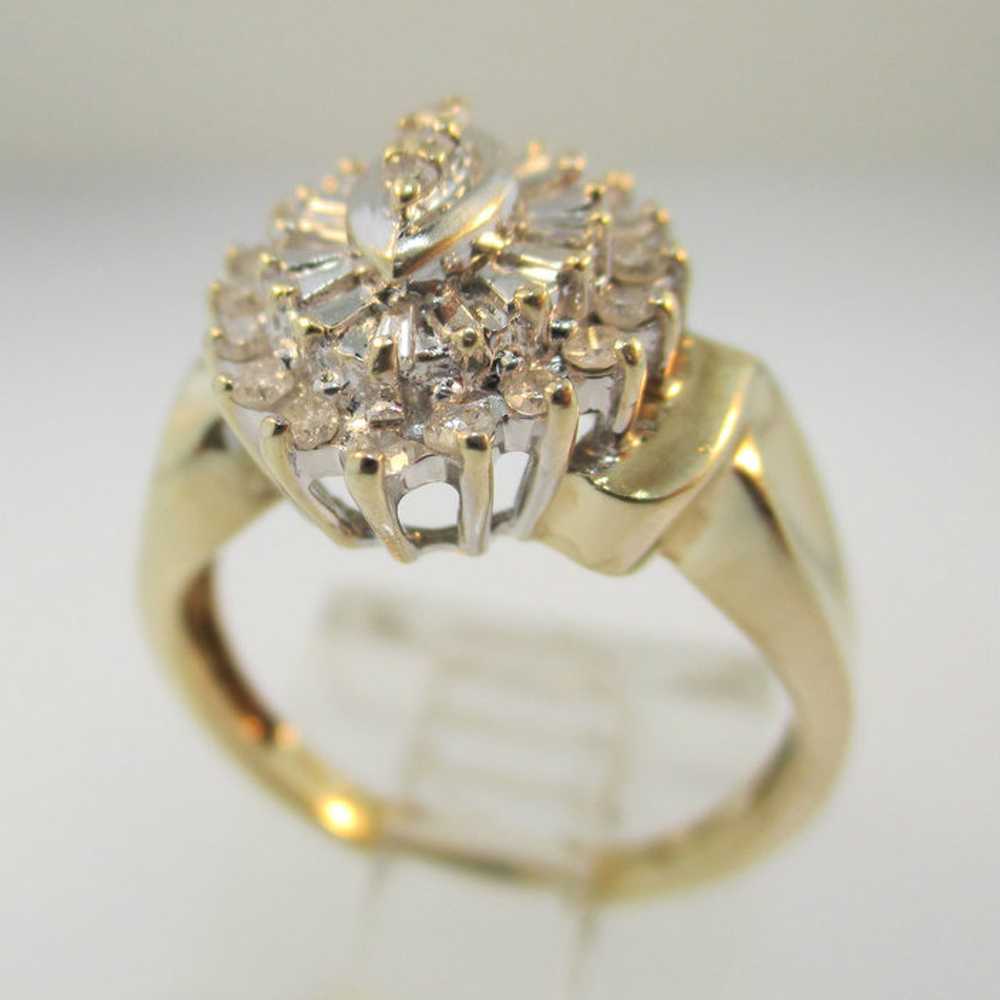 10k Yellow Gold Approx .25ct TW Diamond Fashion R… - image 3