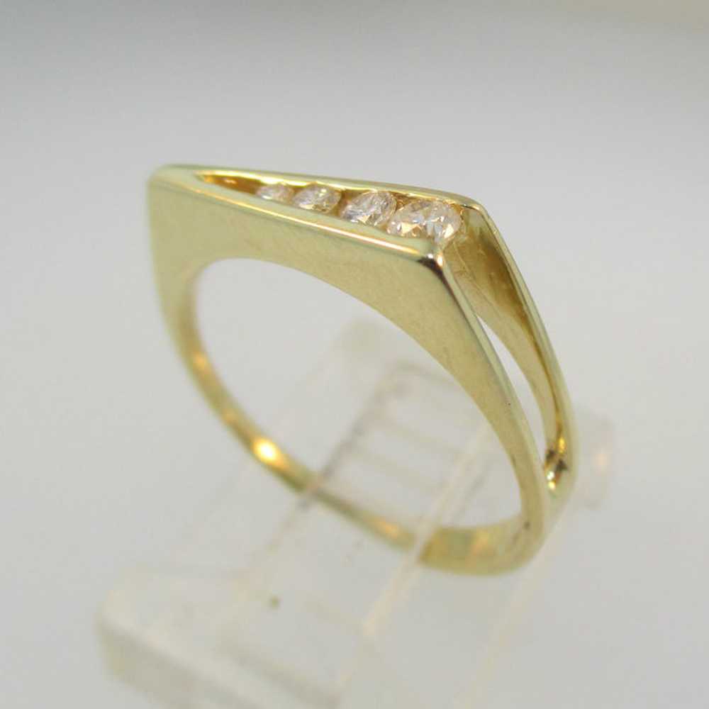 14k Yellow Gold Diamond Band Size 6 1/2 - image 2